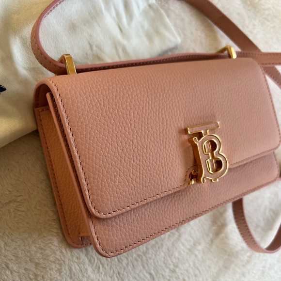 🖤SOLD🖤 NWT Burberry Mini TB Leather Shoulder Bag DUSKY PINK - Picture 8 of 12